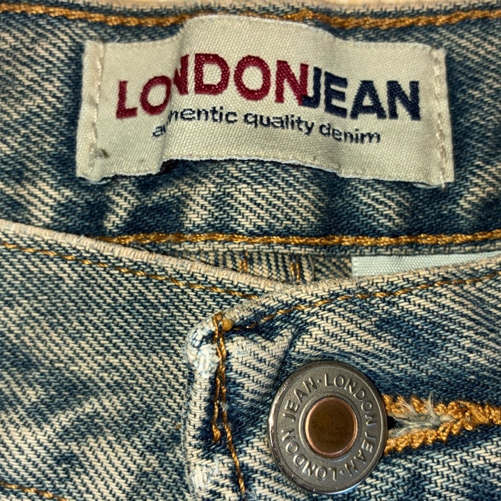 LONDONJEAN Studded & Stone washed blue jeans, hi rise, 5 pockets. 6 EUC VTG - Picture 9 of 17